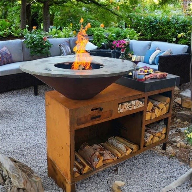 Outdoor Corten Steel Bbq Grills