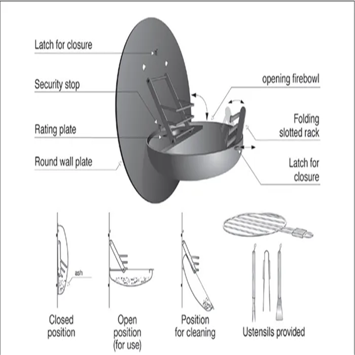 Wall Mount Outdoor Garden Backyard BBQ Grill