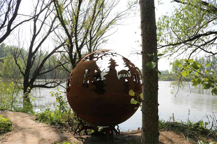 Outdoor Spherical Firepit For Decoration factory